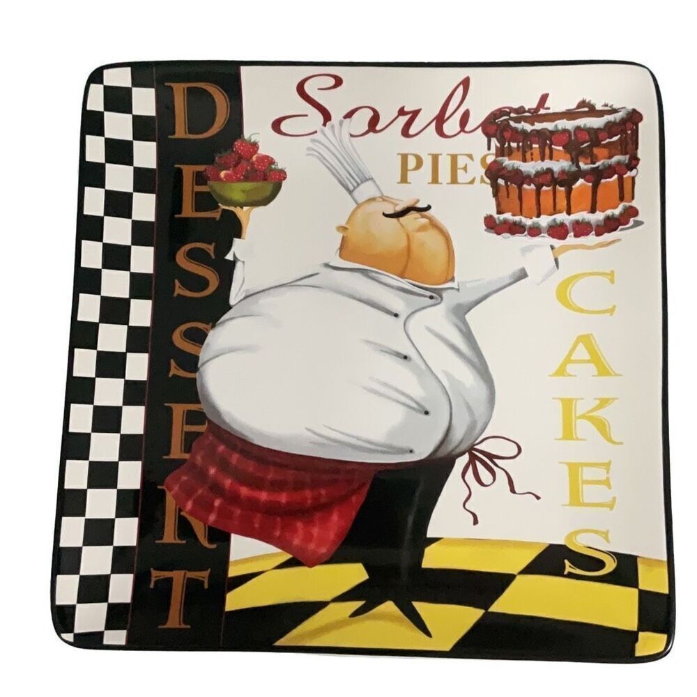 Certified International Tracy Flickinger Serving Plate 10.25” Square Dessert Pie